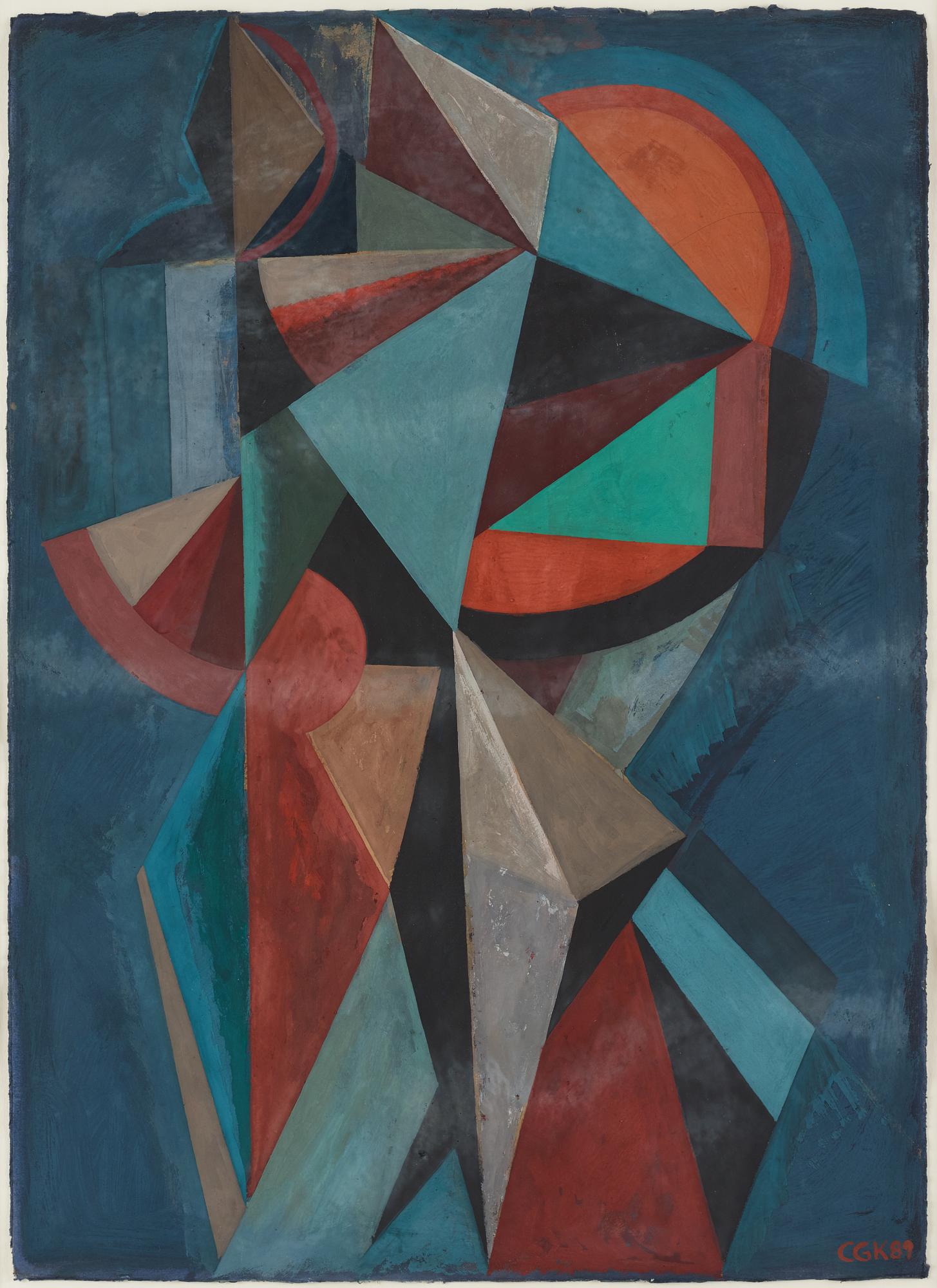 C Göran Karlsson, tempera on paper, signed and dated -89.
