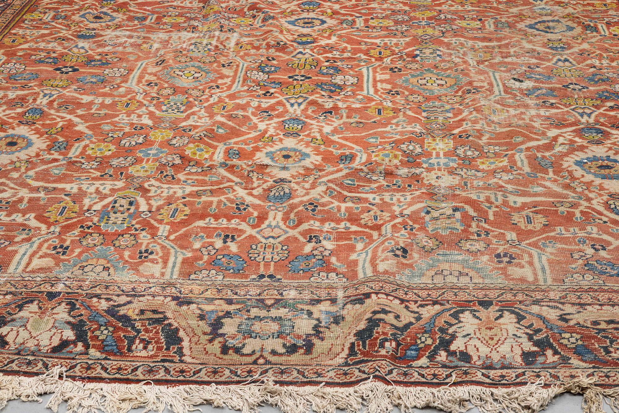 Matta, antik Ziegler Mahal, ca 479 x 386 cm.