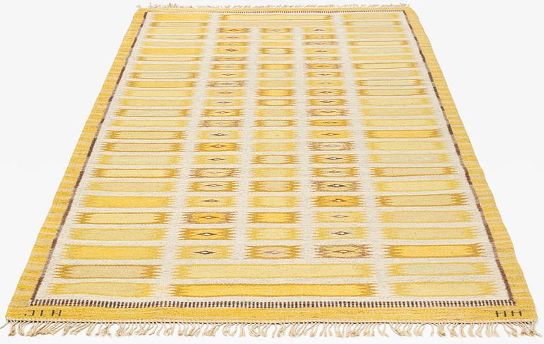 Märta Montelius, a carpet, flat weave, ca 281 x 130 cm, signed JLH MM.