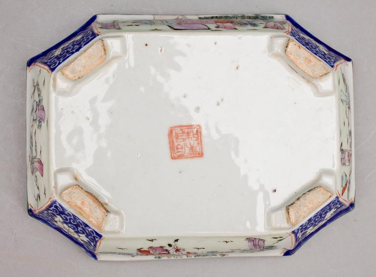 KAKTUSSKÅL, porslin, Kina sannolikt 1800-tal.