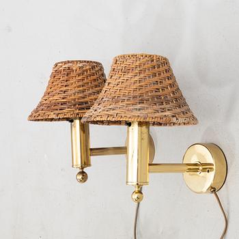 Wall lamps, two similar, V18 Bergboms, late 20th century.