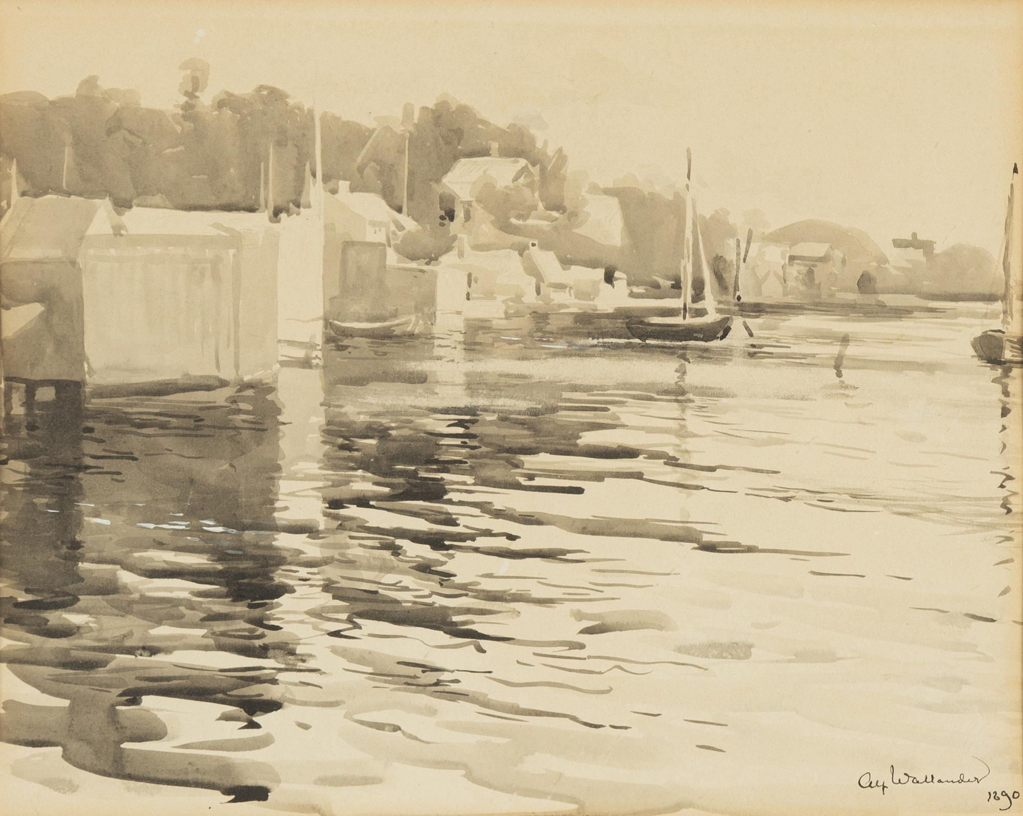 Alf Wallander, akvarell, signerad och daterad 1890.