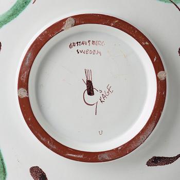 Wilhelm Kåge, a large faience dish, Gustavsberg studio, Sweden 1951.
