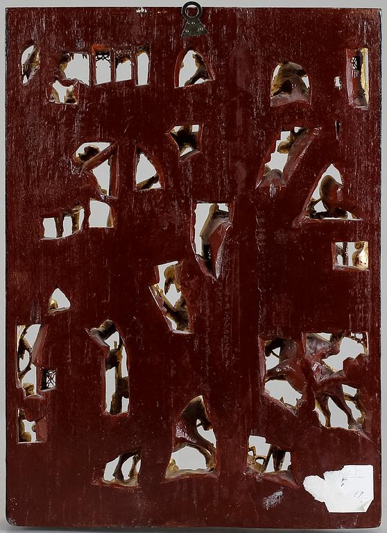 DEKORRELIEF, trä, orientalisk, 1900-tal.