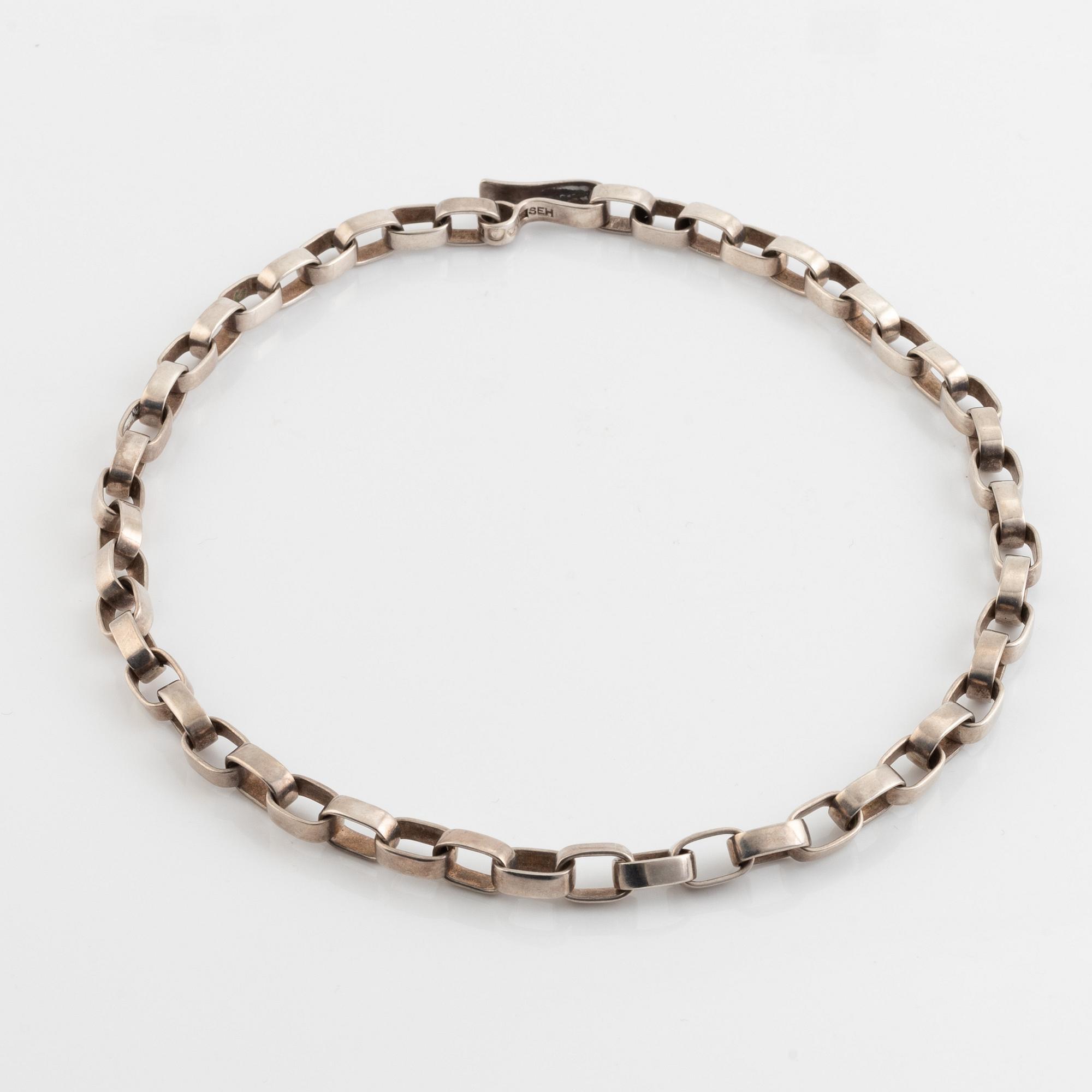 Sven-Erik Högberg, armband samt collier, silver.