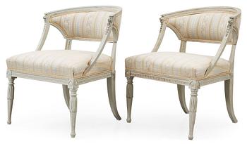 565. A pair of late Gustavian circa 1800 armchairs.