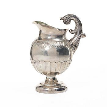 A Swedish silver empire cream jug, mark of Gustaf Fredrik Richter, Stockholm 1818–1827 (1863).