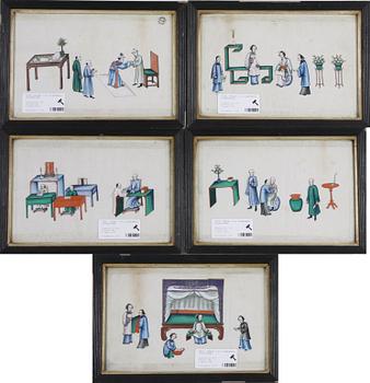 TAVLOR, 5 st, blandteknik, orientaliska.