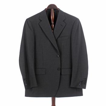 238. CANALI, a men's grey pinstriped wool suit consisting of jacket and pants, size 52.