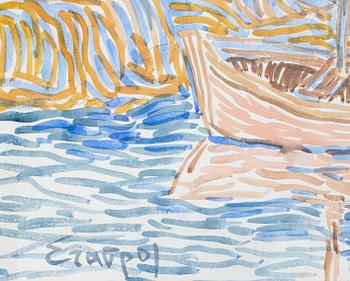 STAVROS PAPASSAVAS, akvarell, signerad.