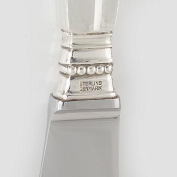 bestickuppsättning, 40 delar, sterlingsilver, "Dronning/Acanthus", Georg Jensen, Danmark, efter 1945.