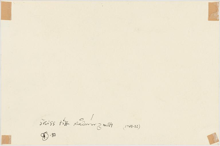 ULF RAHMBERG, Ink wash, signed with monogram and dated -80 verso.