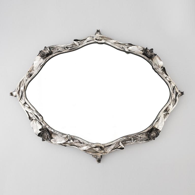 CF Carlman, an Art Nouveau mirror glass silver centerpiece, Stockholm 1899.