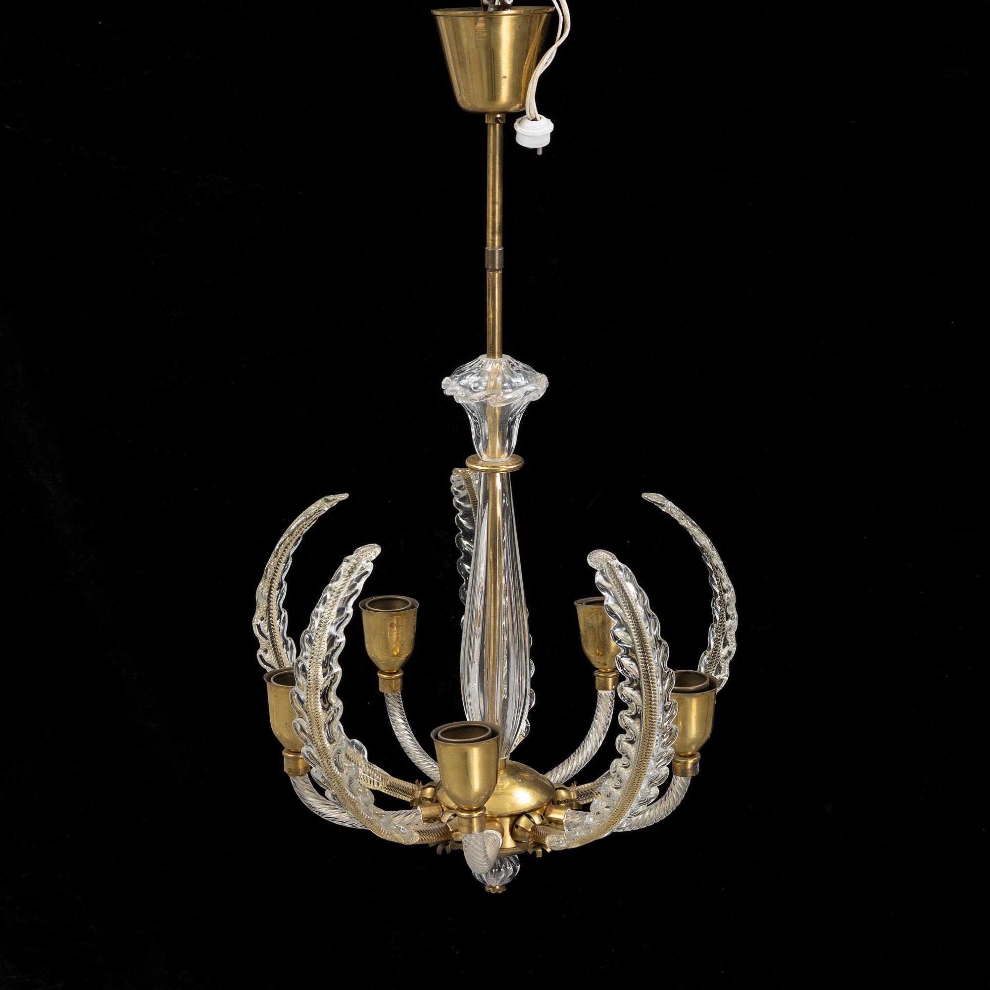 Orrefors, a glass ceiling light, mid 20th Century.