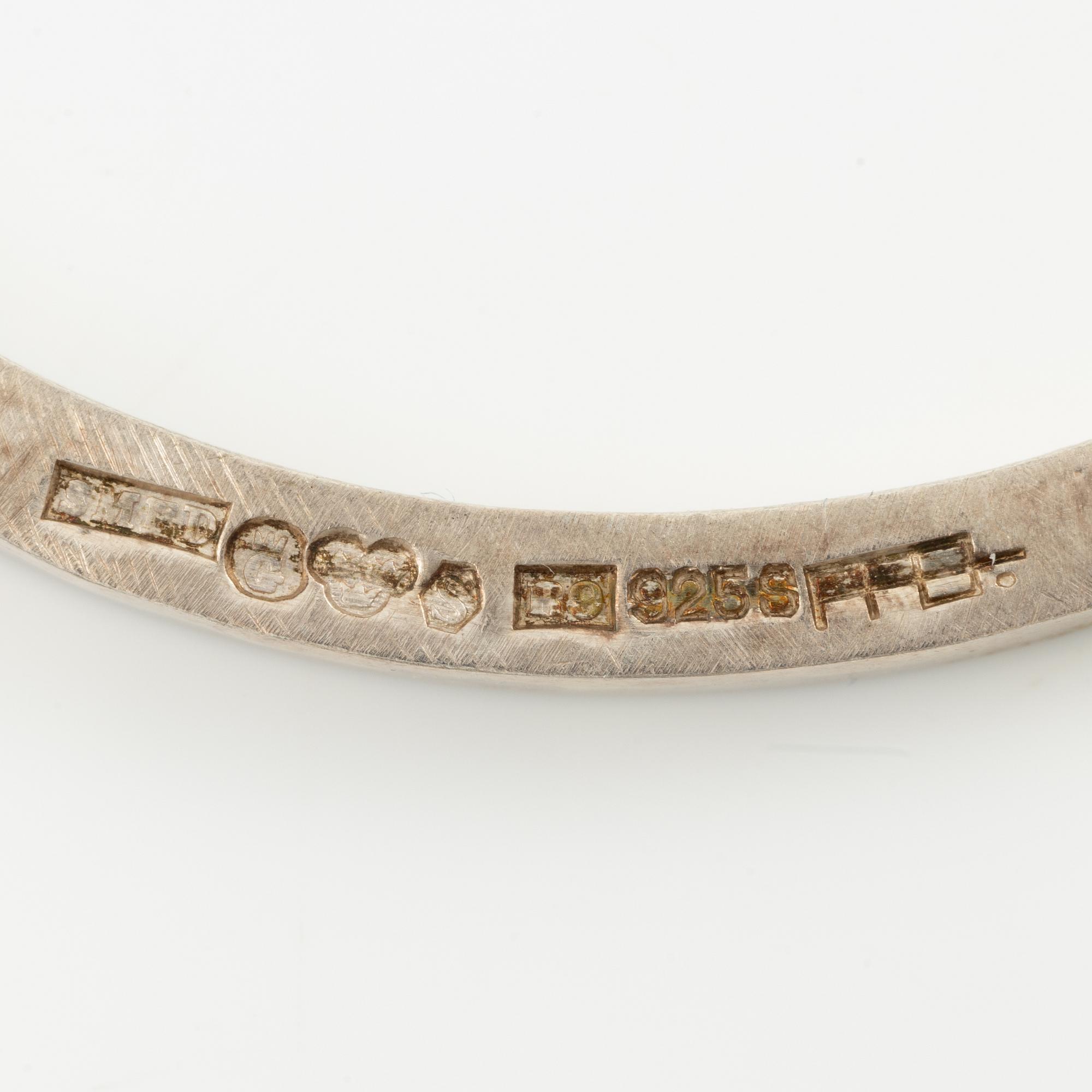 Lars Arby, three arm rings, sterling silver, Gothenburg 1967.