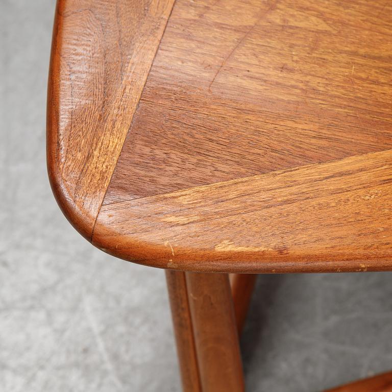 A teak side table marked Lane, Altavista, VA, mid 20th century.