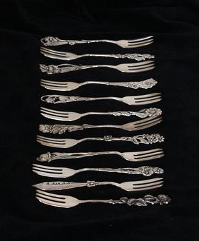 DESSERTGAFFLAR, 12 st, silver.