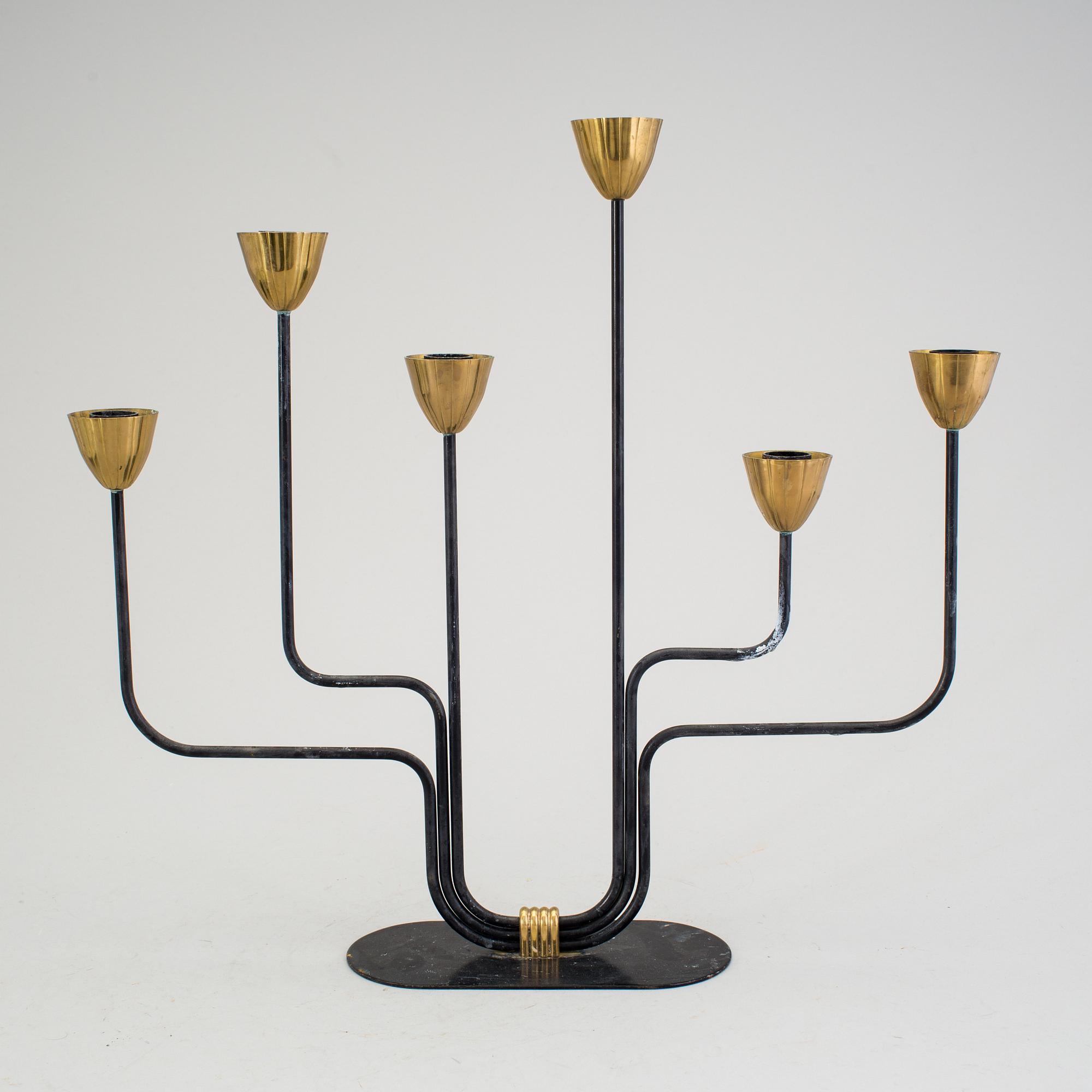 GUNNAR ANDER, kandelaber, Ystad Metall, 1900-tal.