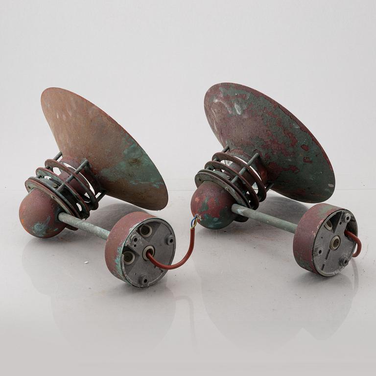 Alfred Homann & Ole Kjear, a pair of "Nyhavn" wall lights, Louis Poulsen, Denmark.