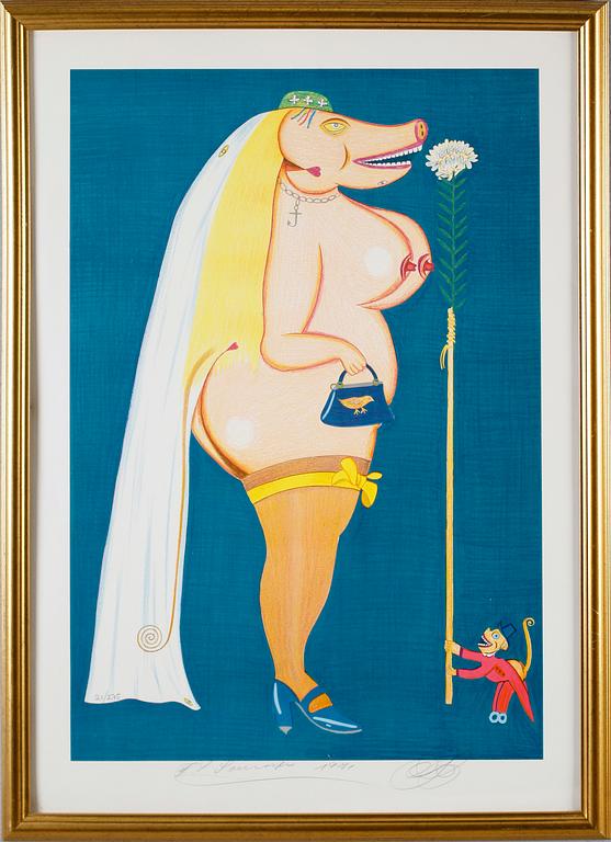 FRIEDRICH SCHRÖDER-SONNENSTERN, färglitografi, signerad och daterad 1971, numrerad 21/275.