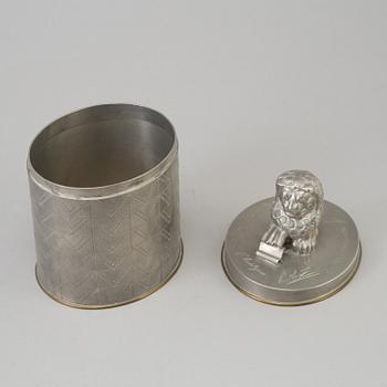 Anna Petrus, & Estrid Ericson, a pewter cigar box with cover by Svenskt Tenn, Stockholm 1928.