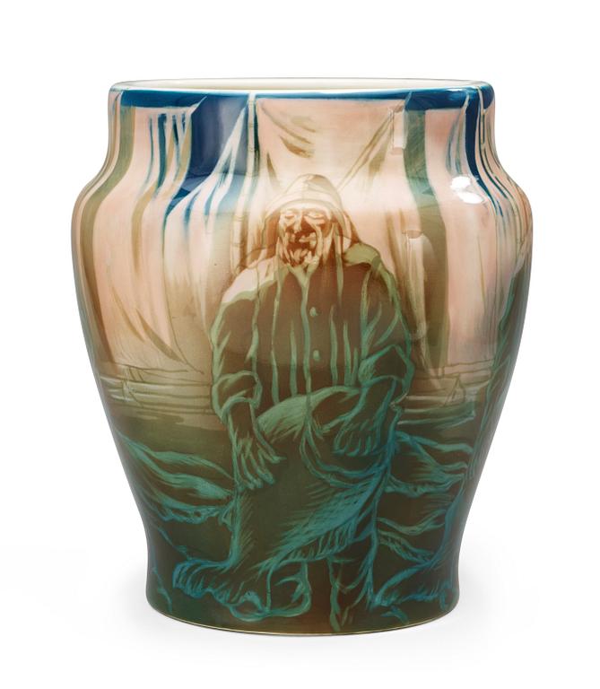 An Alf Wallander Art Nouveau porcelain vase, Rörstrand.