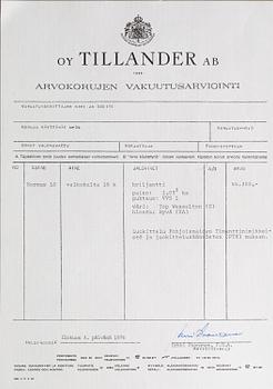 A Tillander, Ring, 18K vitguld, briljantslipad diamant ca 1.03 ct. Helsingfors 1974.