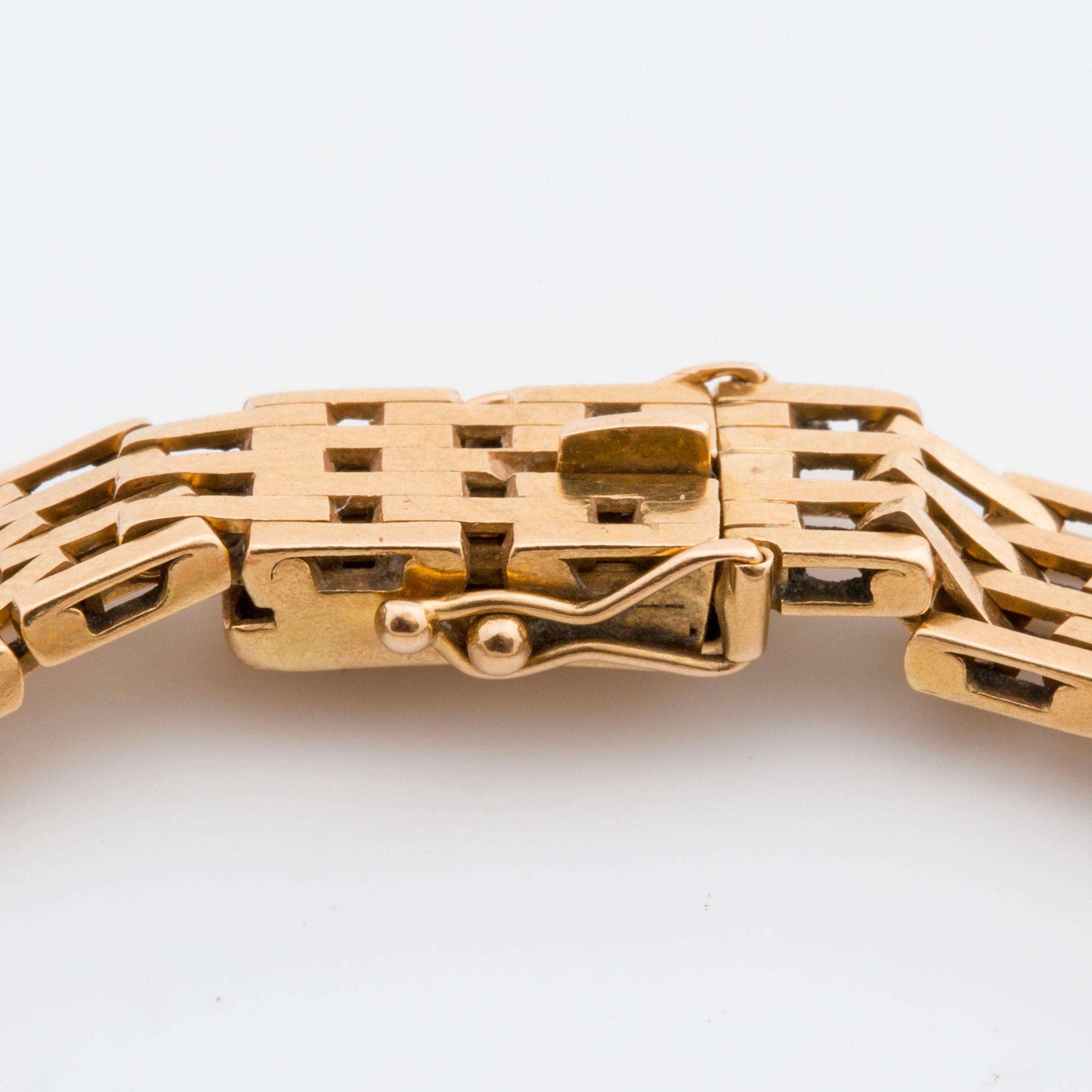 ARMBAND, 18K guld. Stämplat BHG (Bröderna Hedéns Guldsmeds AB)  Stockholm 1968.