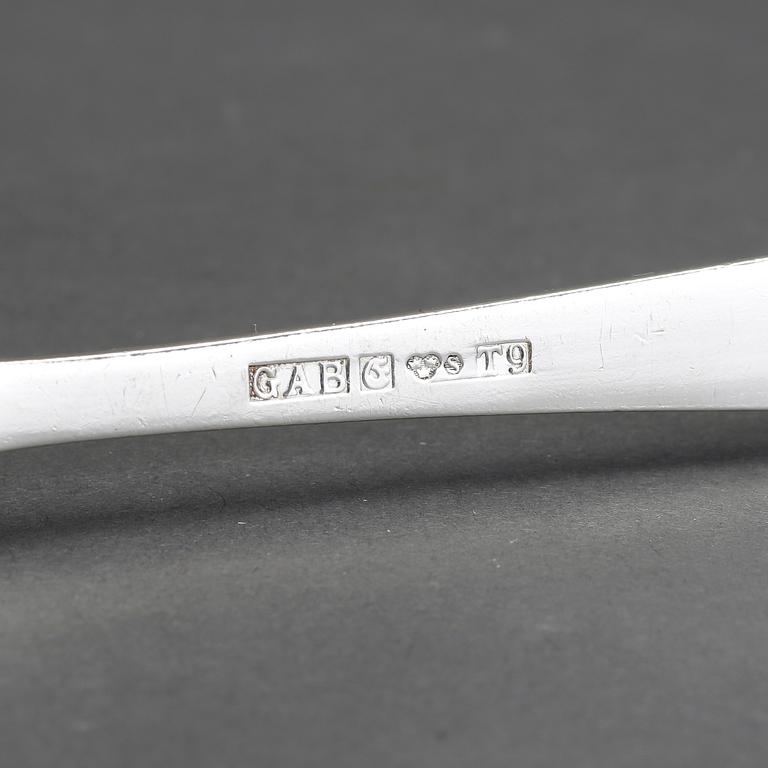 FISKBESTICK, 24 st, silver, "Rosenholm", GAB, 1968-72. Tot 1080 gram.