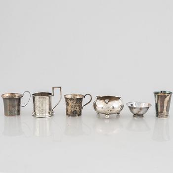 Six pieces of silver, including C.G.Hallberg & GAB, Sweden.