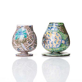 Oiva Toikka, & Kennet Williamson, a glazed ceramic tray with two cups, 1998.