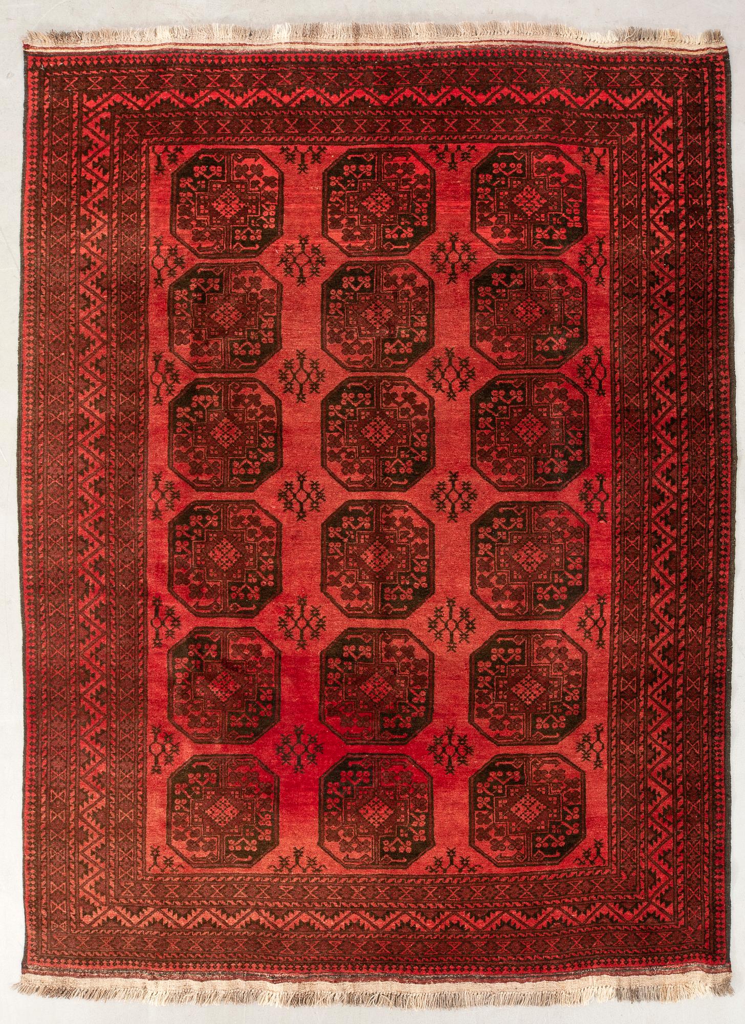 Afghan rug, old, approximately 272x205 cm.