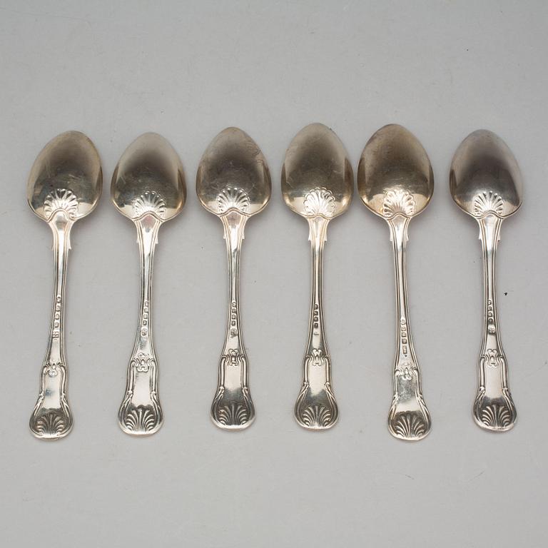 MATSKEDAR, 6 st silver, London, 1805-1817. Totalvikt 625 g.