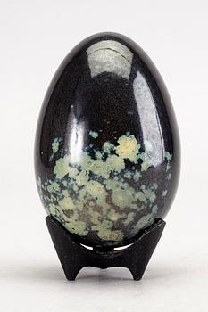 Hans Hedberg, An faience sculpture of an egg by Hans Hedberg, Biot, France.