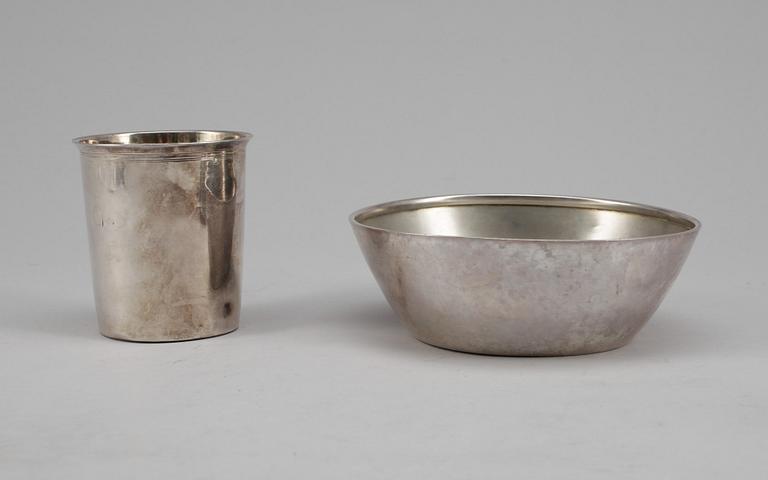 PARTI SILVER, 6 delar, bland annat Wessman, 1862. Vikt ca 360 gram.