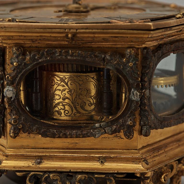 A Baroque 17th century table clock.