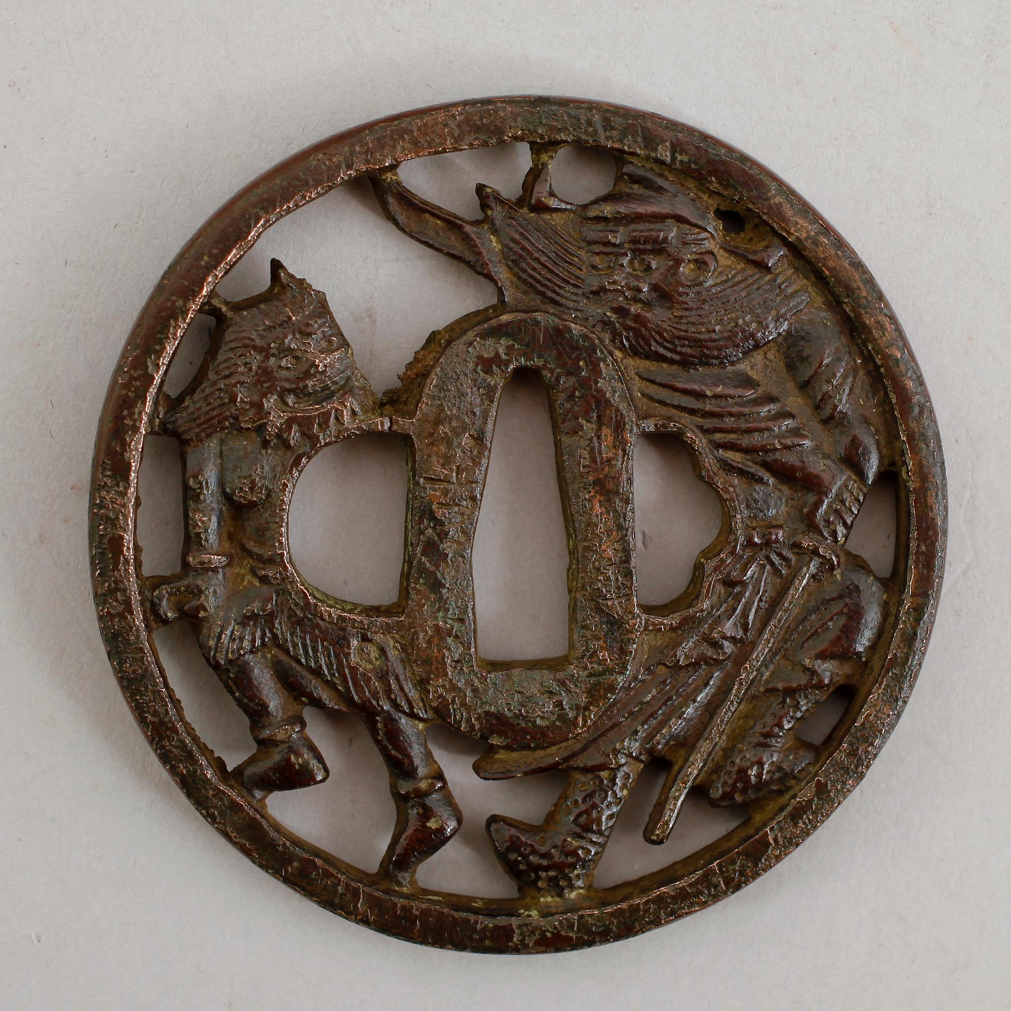 TSUBA, järn, Japan, Yamashiro Ju Yoshitsugu, Japan, 1800-tal.