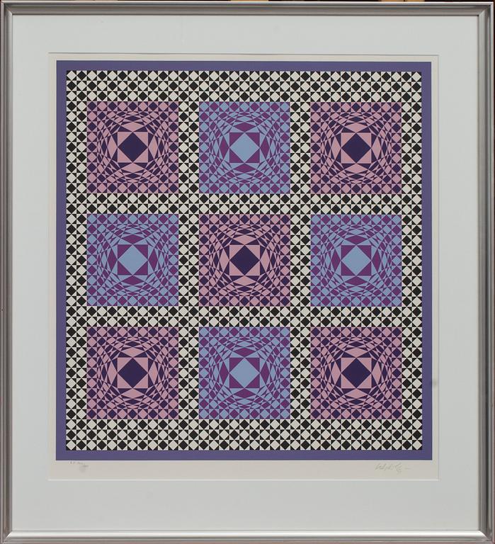 VICTOR VASARELY, färglitografi, signerad och numrerad E.A. XVIII/XXX.