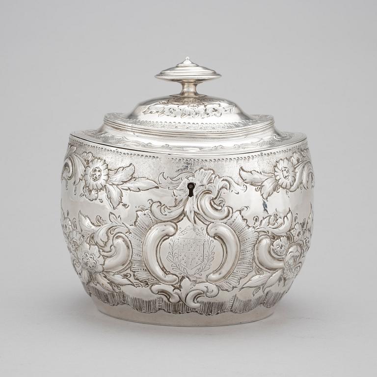 SOCKERSKRIN, silver, Solomon Hougham, London 1799. Vikt 430 gram.