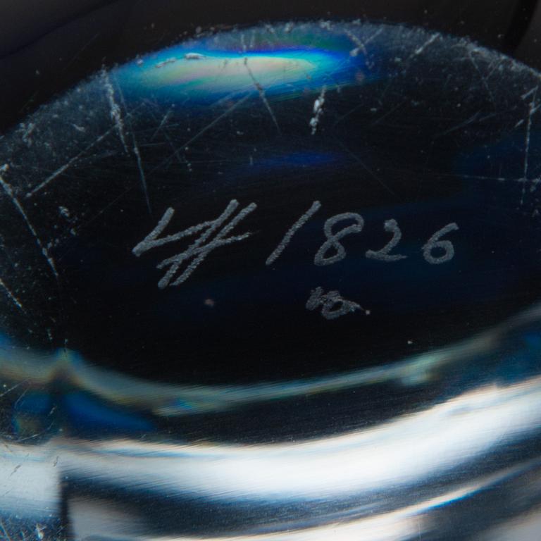 Two signed glass vases from Kosta Boda, Sweden, latter part of the 20th century.