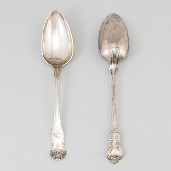 A pair of silver spoons, 1848-1858.