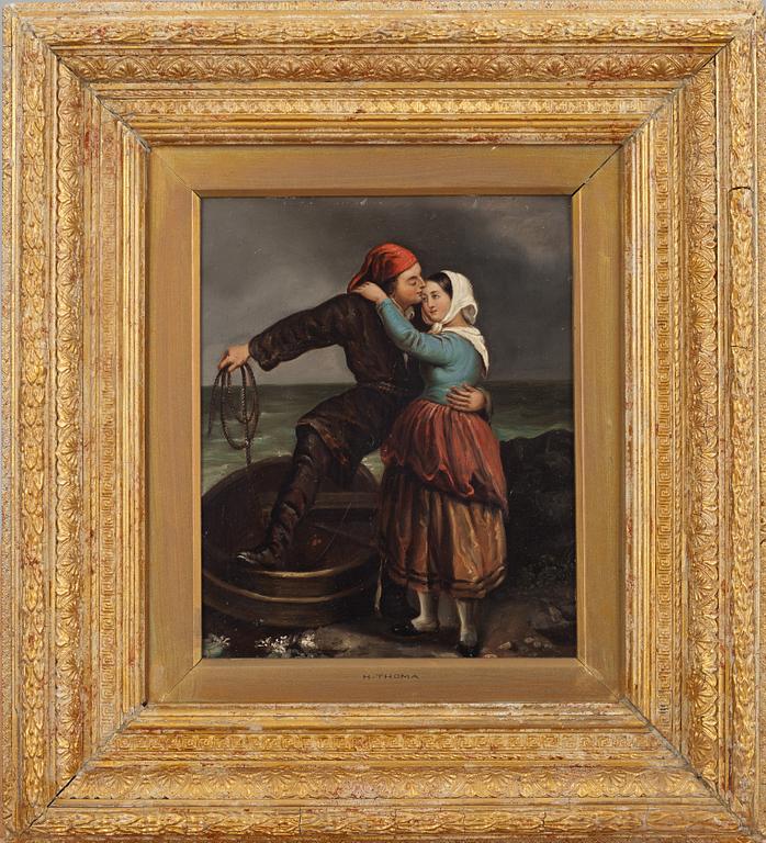 OKÄND KONSTNÄR, olja på plåt. 1800-talets mitt.