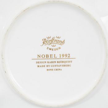 KARIN BJÖRQUIST, table wear, 3 (2+1) pieces, bone china, "Nobel" + "Nobel 1992", Rörstrand/Gustavsberg.