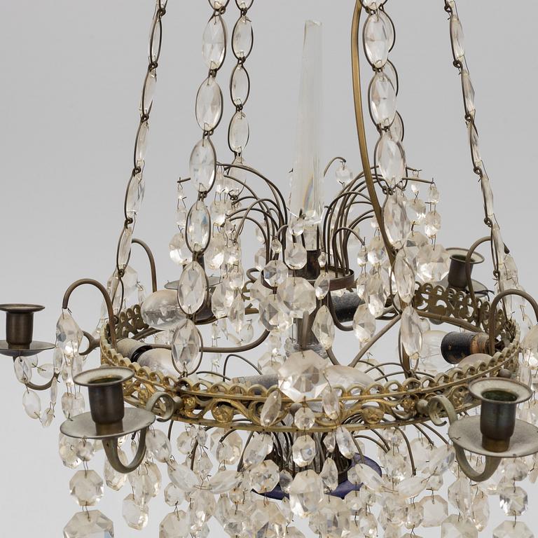 A Gustavian style chandelier, first half of the 20th century.