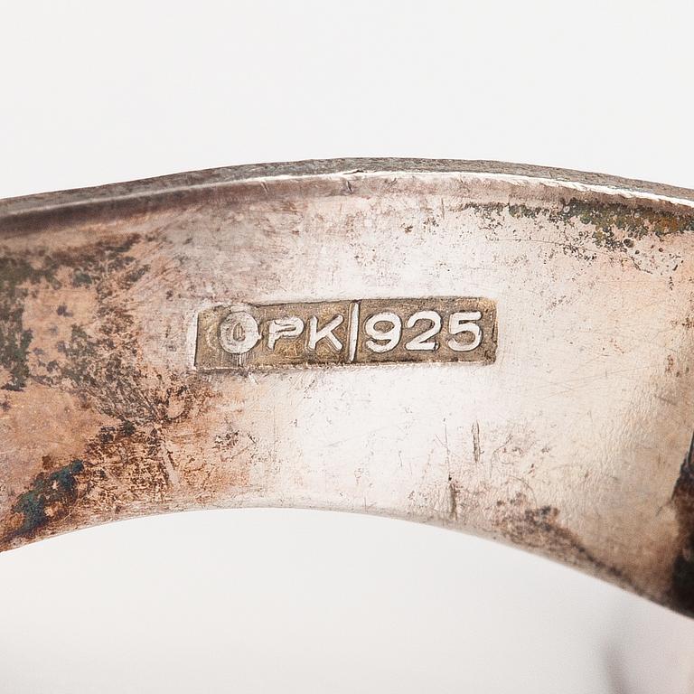 Two pairs of silver cufflinks with spectrolites. Finland.