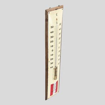 a mid-20th century outdoor thermometer.