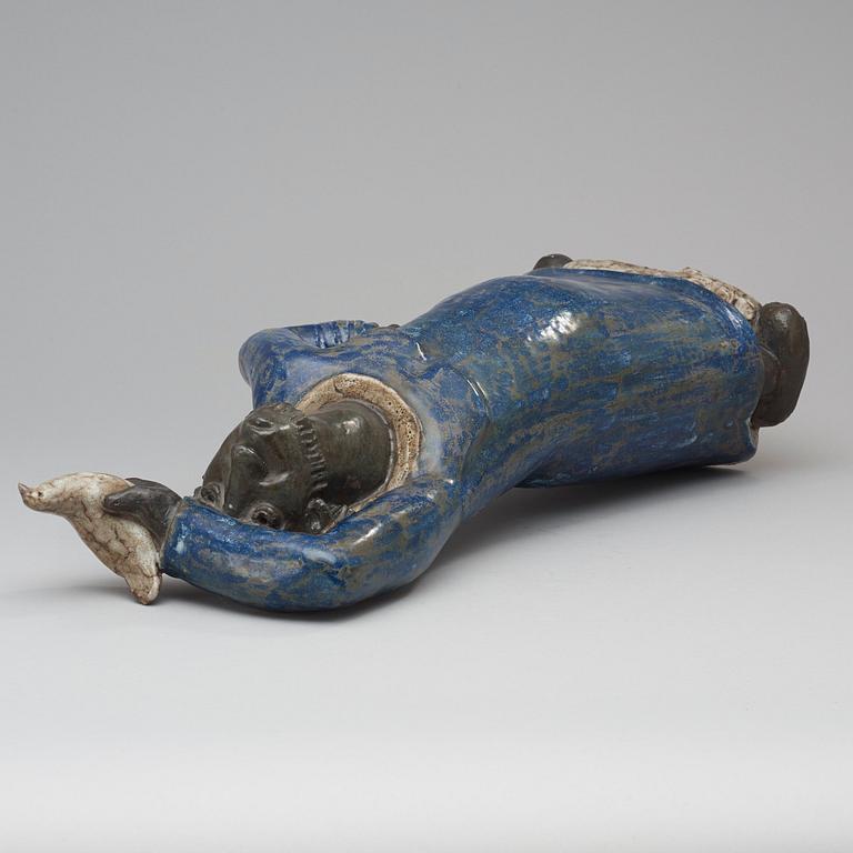 ÅKE HOLM, skulptur, "Noa med duvan", Höganäs 1950-tal.