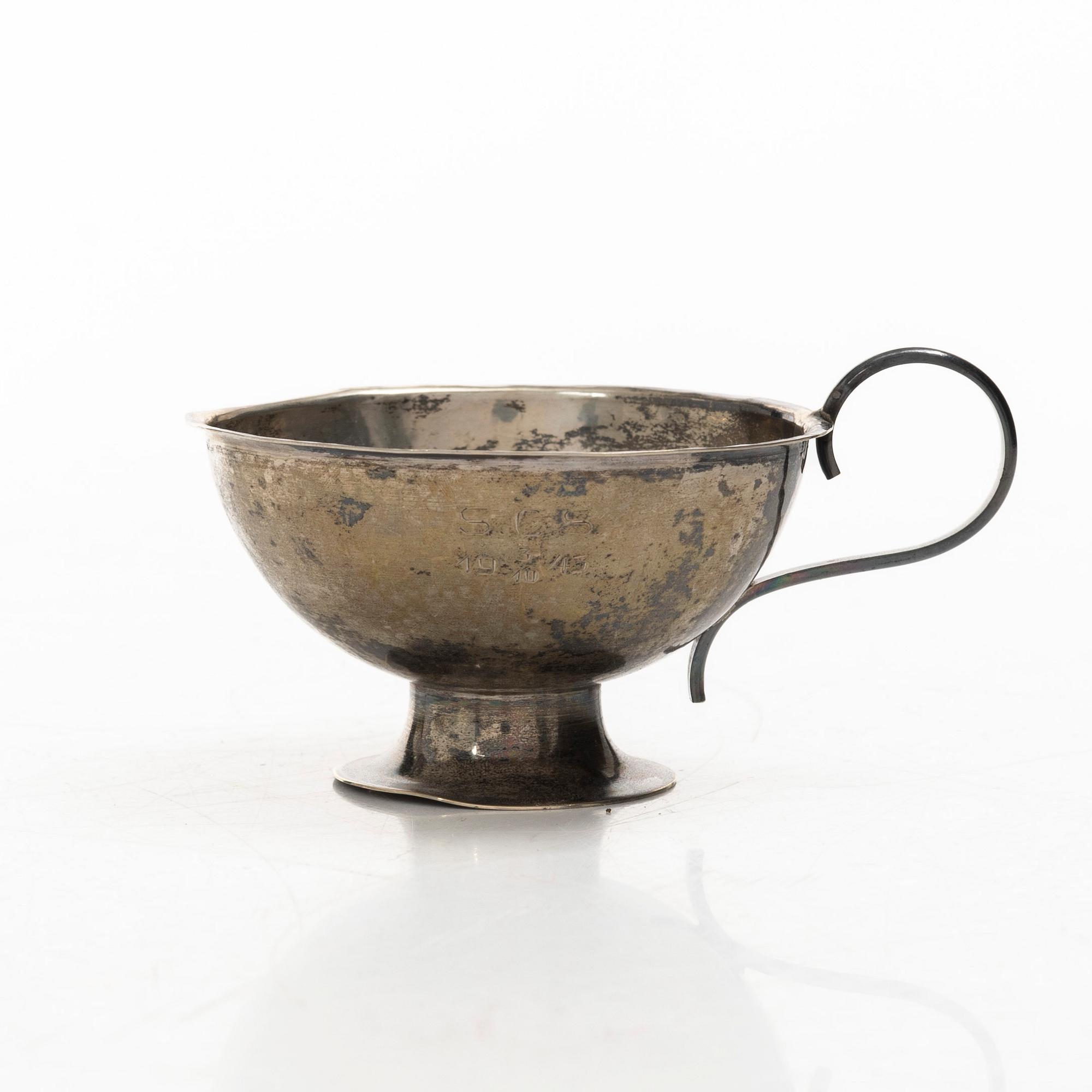 Punschmuggar, 21 st, silver, bl a Emma Johanssons Guldsmedsaffär, Arvidsjaur 1926.