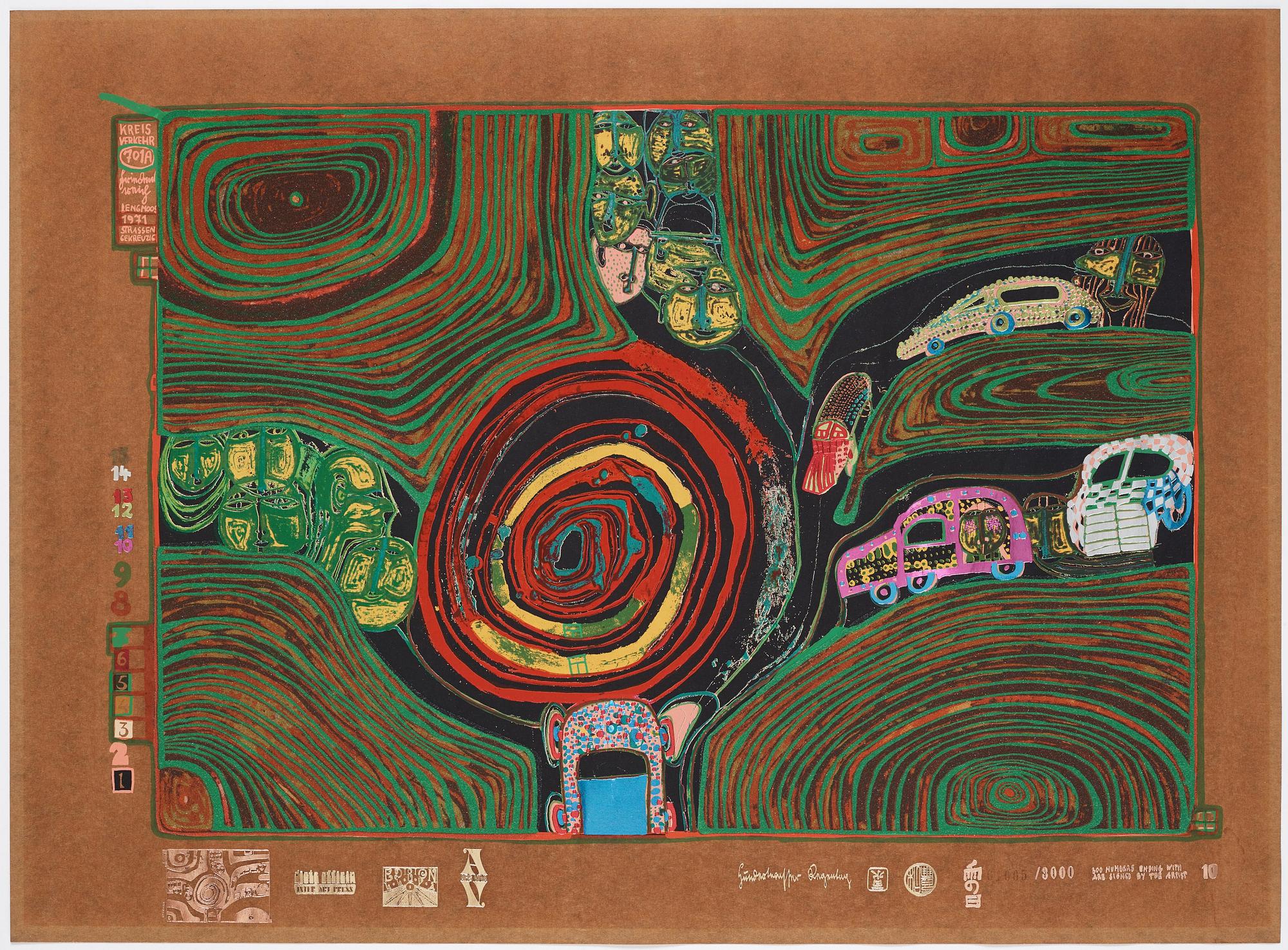 Friedensreich Hundertwasser, "Look at it on a rainy day (The Regentag portfolio)".