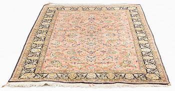 A rug, silk Quum, ca 160 x 106 cm.